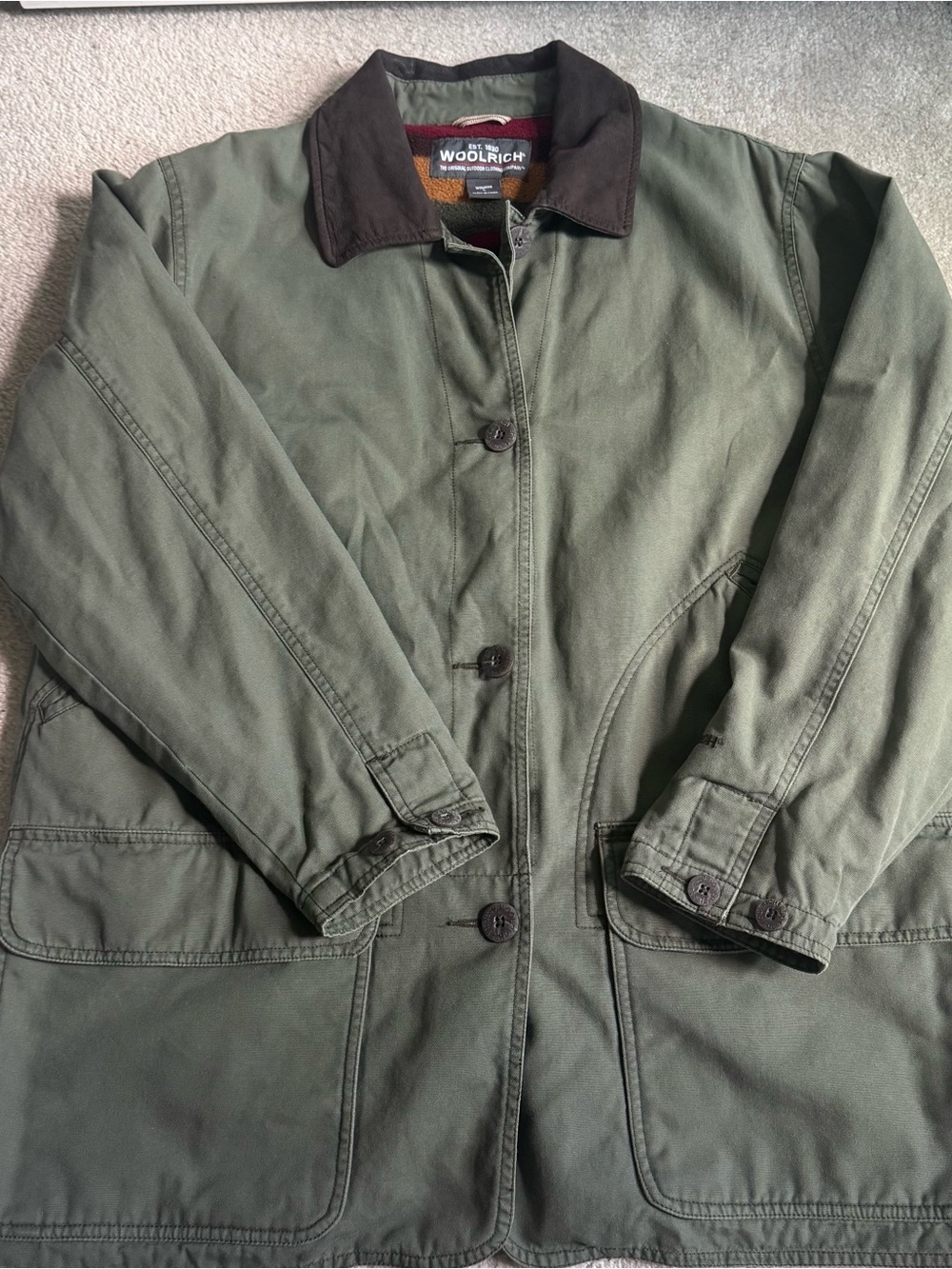 Vintage Woolrich Laurel Barn Chore Work Coat Jacket Women’s Green